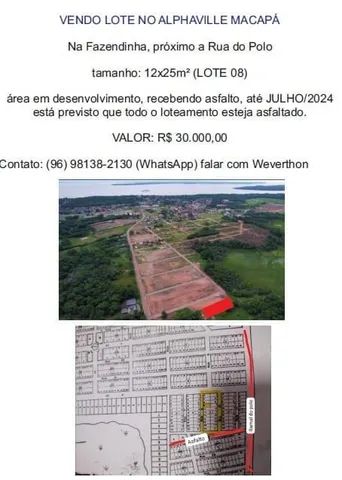 Captação de Terreno para locação na Rua Manoel Eudóxio Pereira - de 820/821 a 2309/2310, Central, Macapá, AP