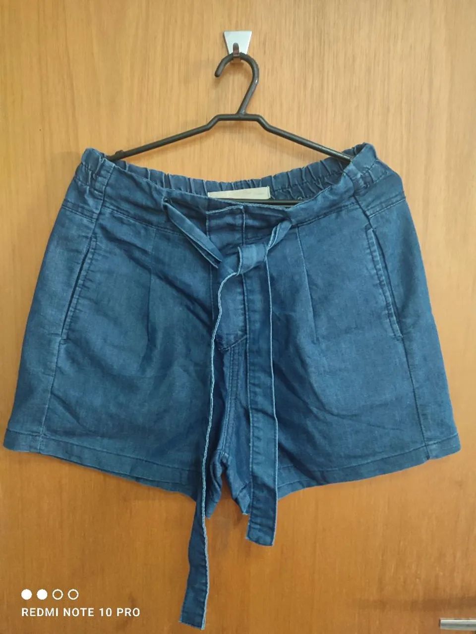 Short pano leve soltinho azul