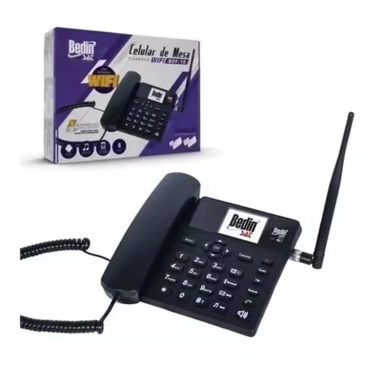 Telefone Fixo com Wi-Fi Bedin - Celular de Mesa