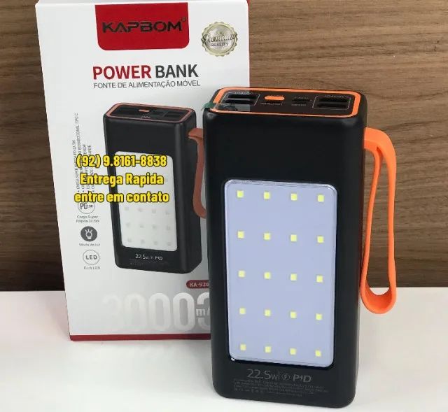 Carregador Portatil Power Bank 30.000mah da Kapbom - Foto 5