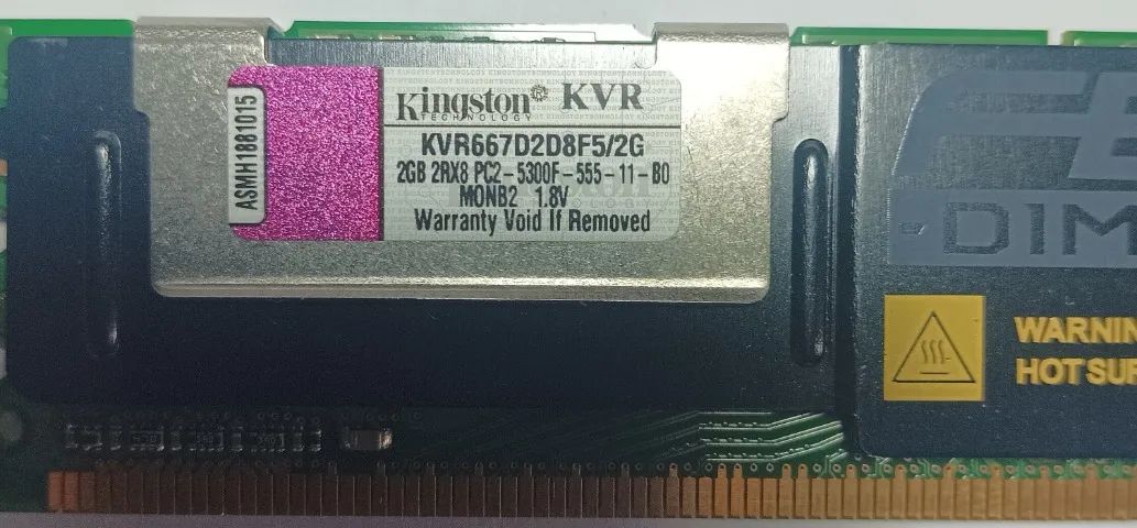 Memória FB Dimm Serv. Kingston 2gb 2rx8 pc2 5300F  1.8V - Foto 3