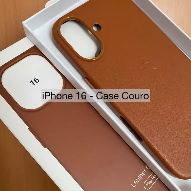 Capa de couro Magsafe 15 pro max Marrom - Foto 2