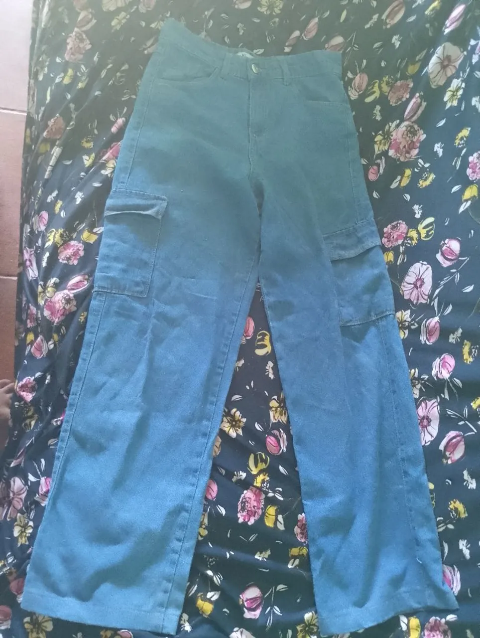 Calça Jeans Cargo Azul número 38