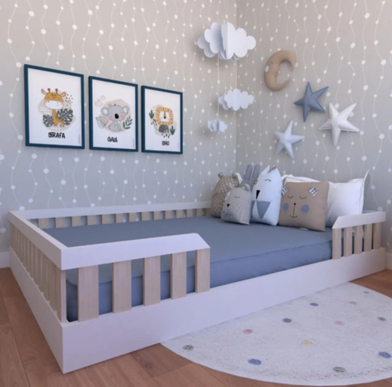 Cama Montessoriana Casal Branco/Neve