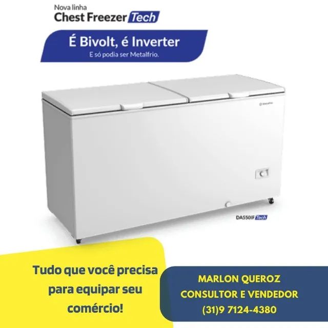 Freezer Horizontal 2 Tampas MetalFrio 546L 