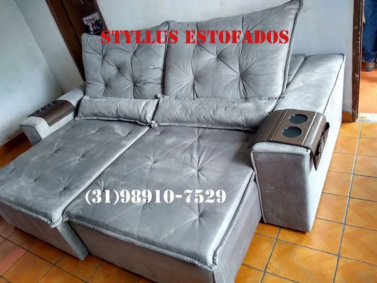 Sofá retrátil DUBA Cinza