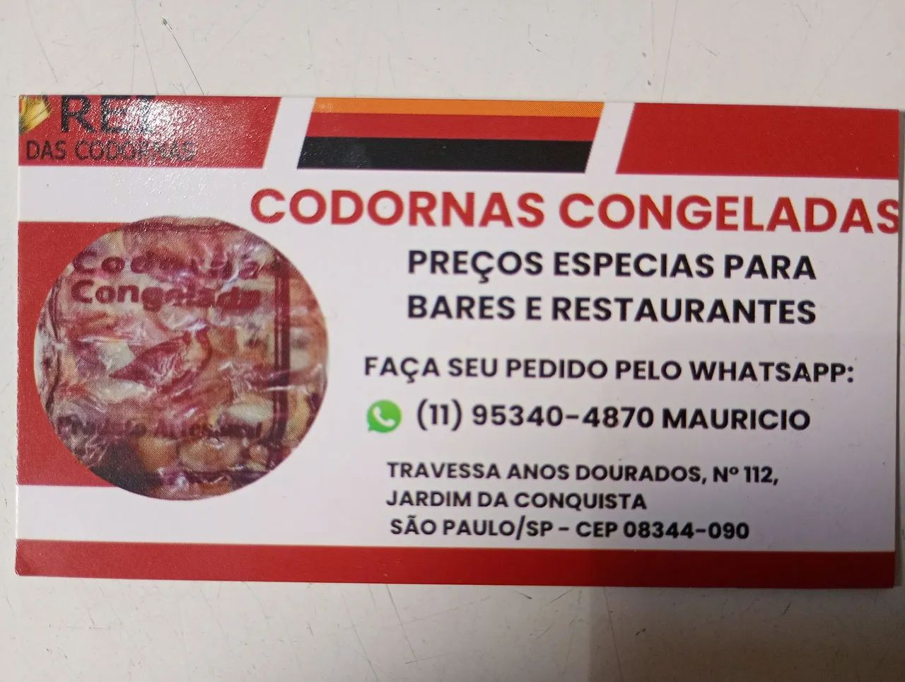 Codornas congeladas