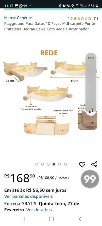 Playground para Gatos 10 Peças MDF - Foto 4