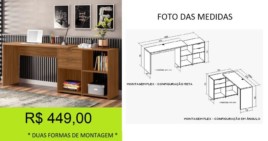 Escrivaninha regulável em até 10x sem juros - Foto 4