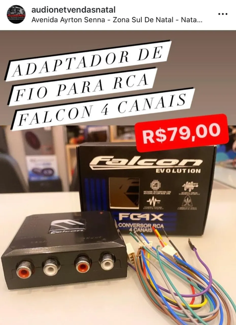 Conversor Adaptador Falcon Fio Para Rca 4 Canais Bci Som Toca Cd Player Som Original