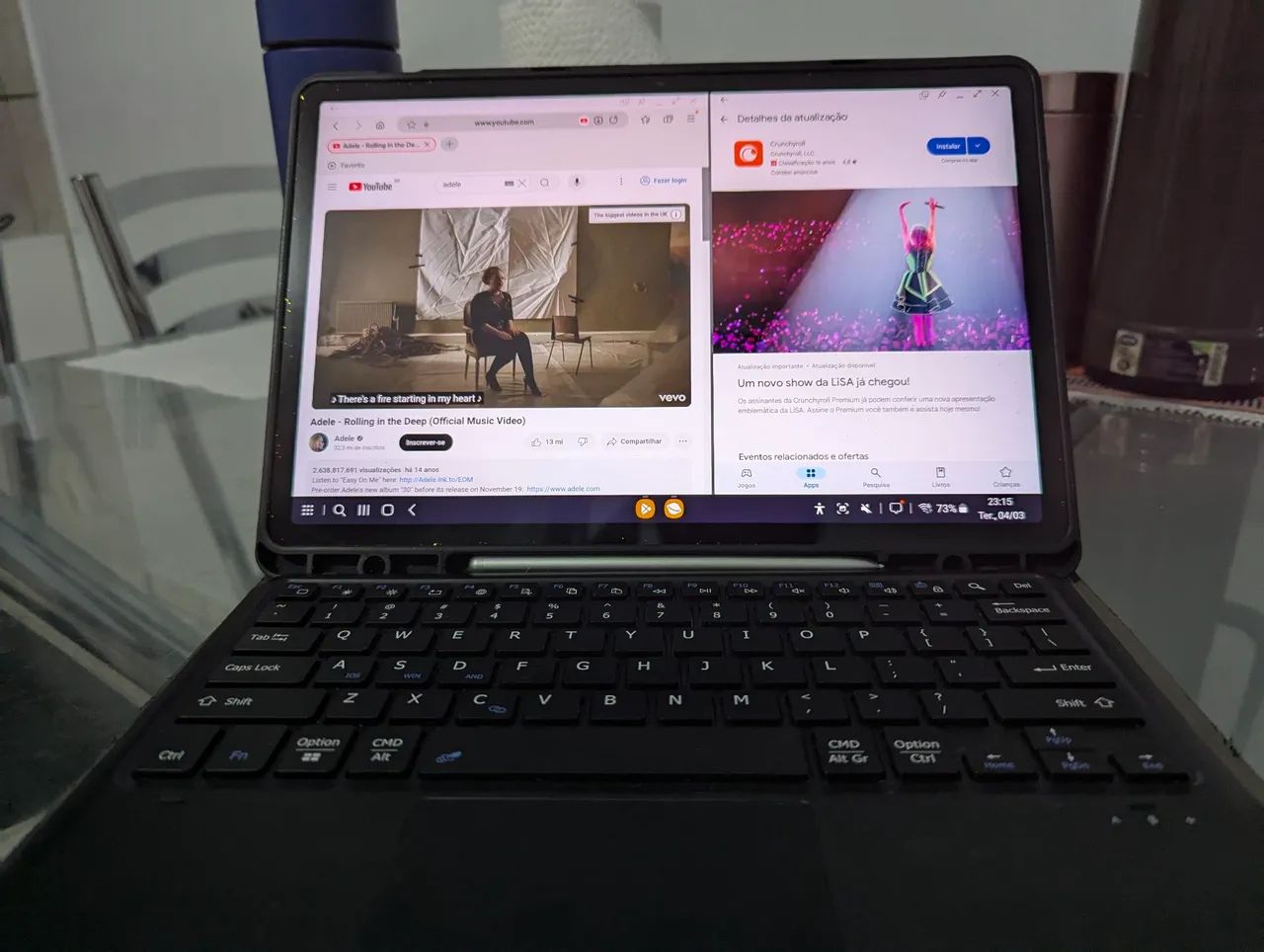 Samsung Galaxy Tab S7-FE 64GB com capa teclado e S-Pen - Foto 2