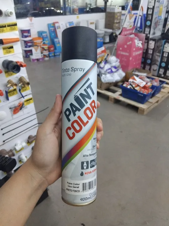 Tinta Spray Preta Fosca 400ml - Paint Color