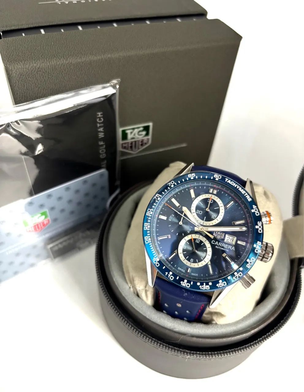 TAG Heuer Carrera Watch Blue + Colors + Leather | Silicone Strap | Brand Box