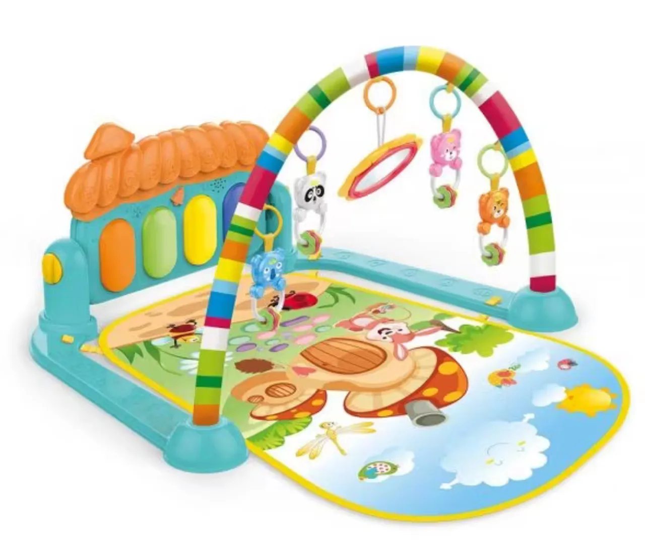 Tapete de Atividades Musical Infantil com Arco e Brinquedos