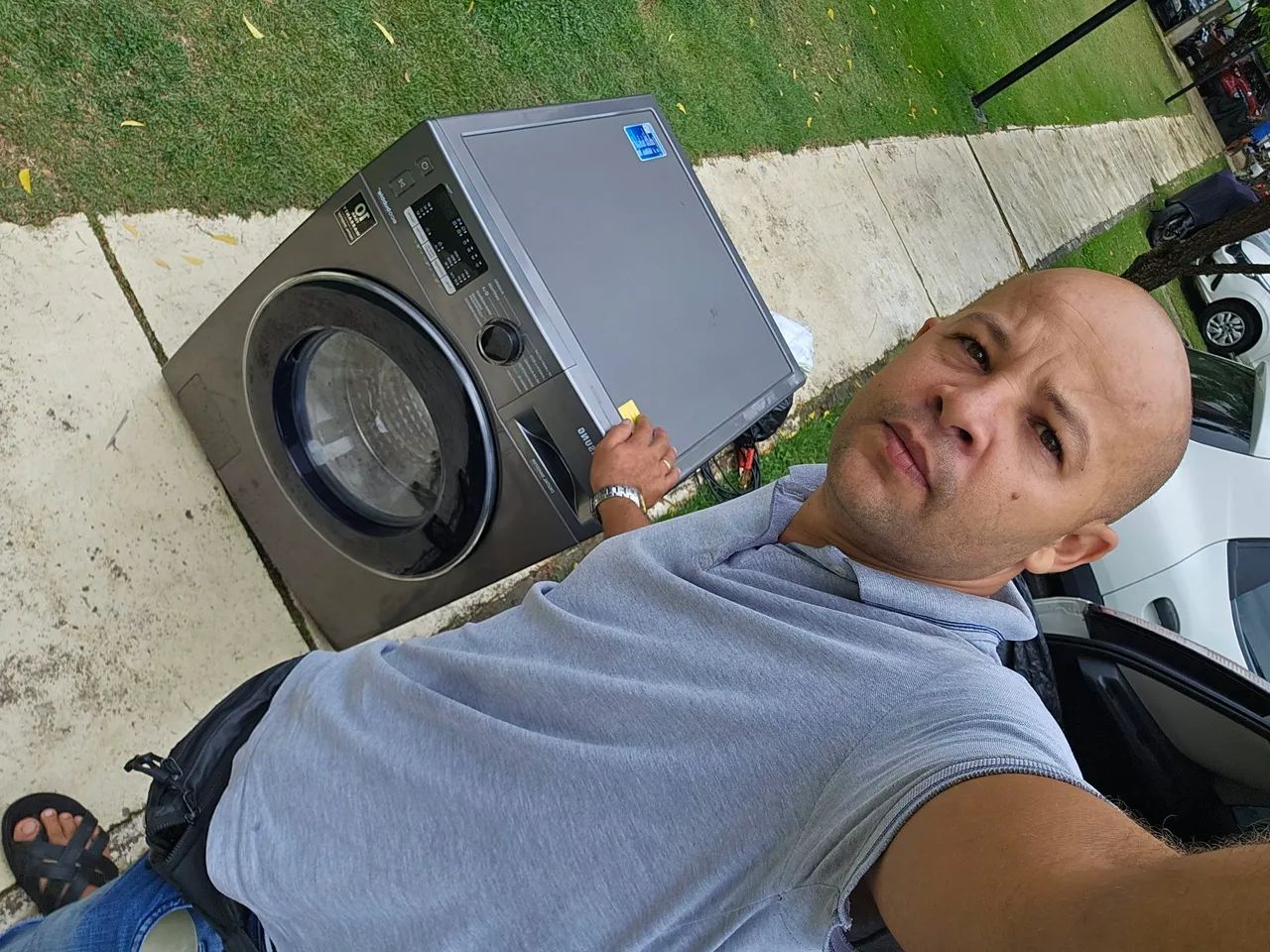 Lava Roupas Samsung EcoBubble 10kg - Foto 6