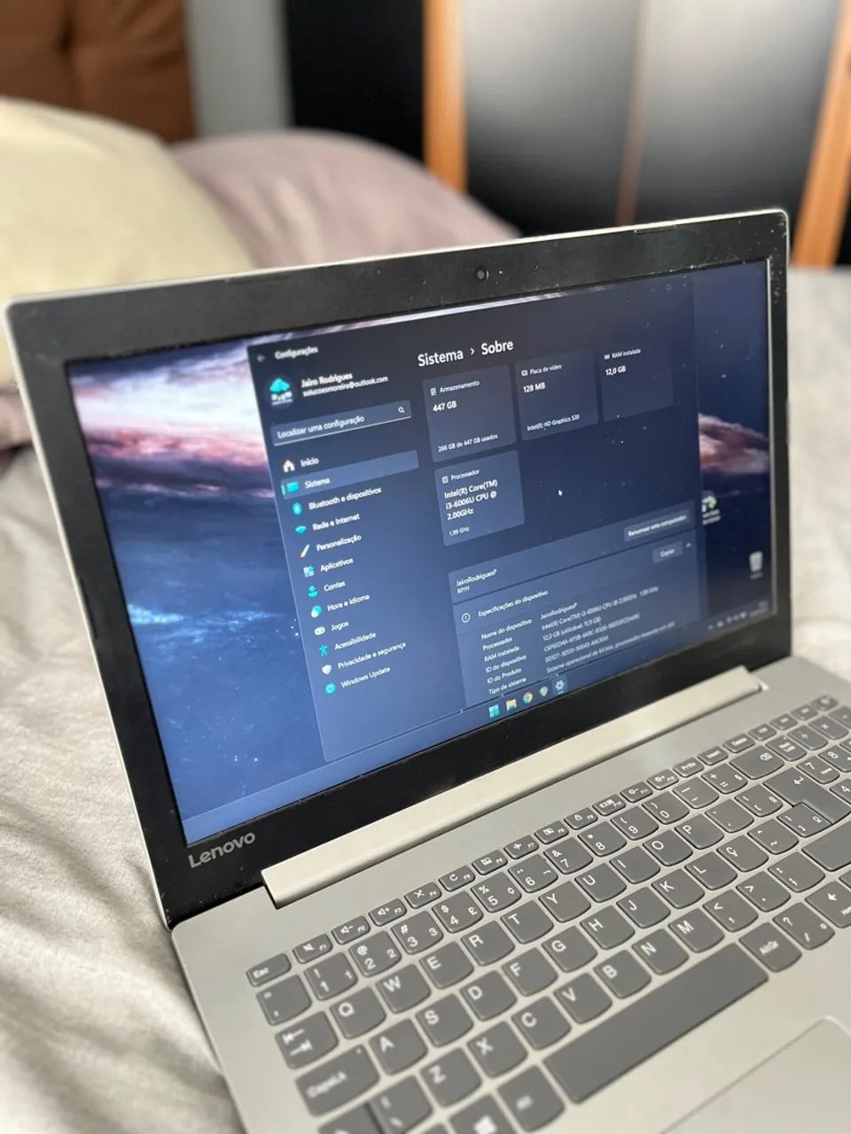 Notebook Lenovo Ideapad 320 Intel Core i3 6ª Geração 12GB RAM