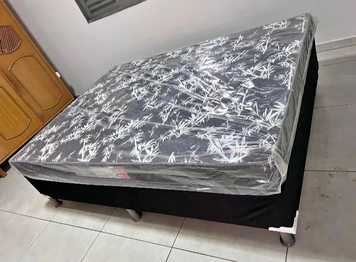 Oferta Cama box casal - Colchão D33 Espuma , Base Madeira eucalipto tecido sueder  - Foto 2