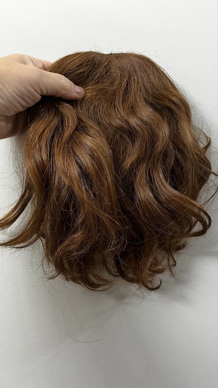 Megahair Topo cabelo humano curto peruca 