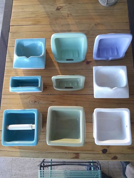 Acessorios de banheiro vintage em cerâmica - Foto 2