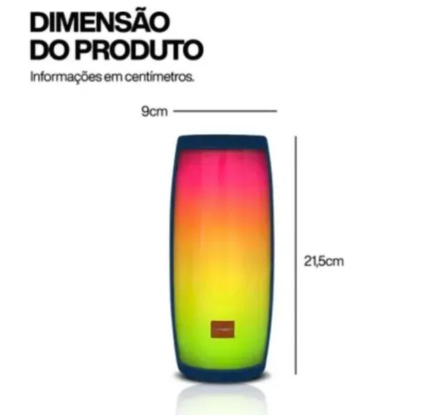 Caixa De Som Bluethooth Rgb Aux Portátil Som Alto - Foto 3