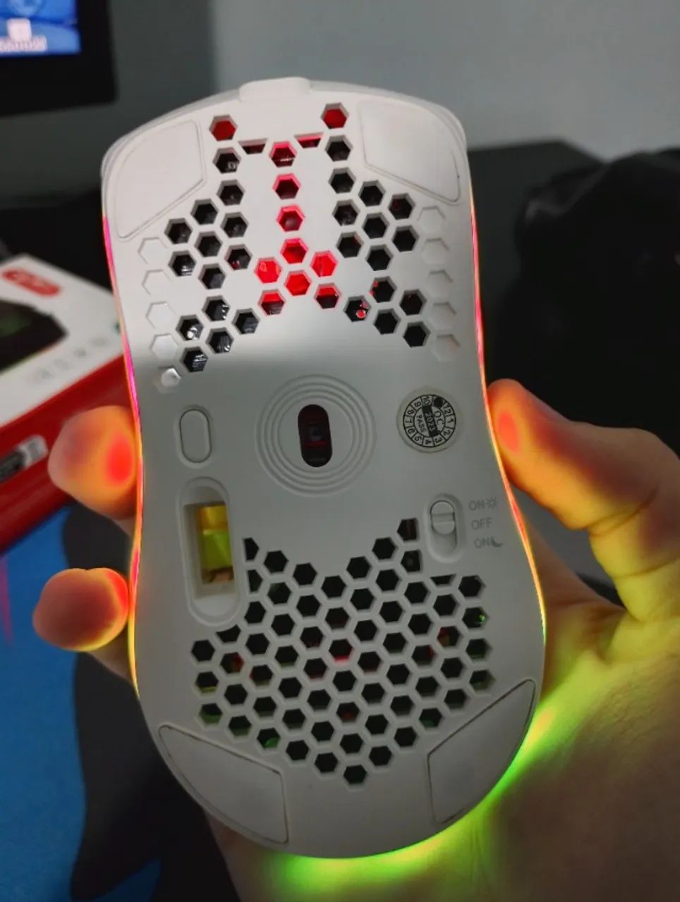 Mouse Gamer Wireless HXSJ T66 RGB White, 2.4G, 800-1600-2400-3600 DPI - Foto 5