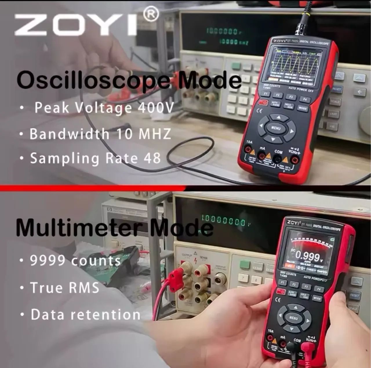 Multímetro Digital ZOYI ZT-702S - Osciloscópio - Foto 5
