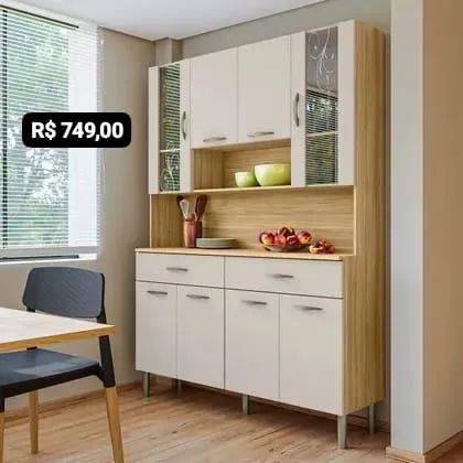 Armário de Cozinha Branco com 6 Portas e 3 Gavetas - Foto 5