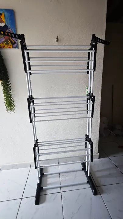 Varal de chão dobrável 3 andares - Foto 2