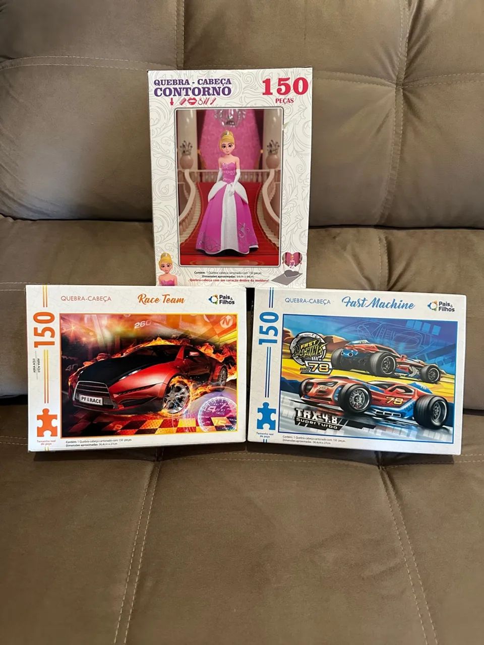 Quebra-cabeças 150 peças - Princesa, Carros e Fast Machine
