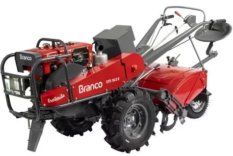 Micro Trator Branco a Diesel 18 HP Partida Elétrica e Rotativa