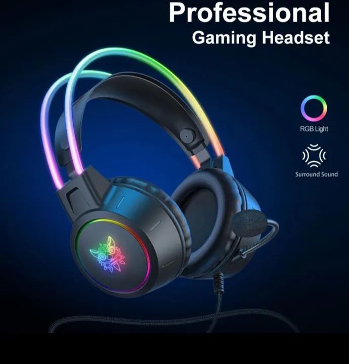 Headset Gamer Profissional com Microfone e Iluminação RGB