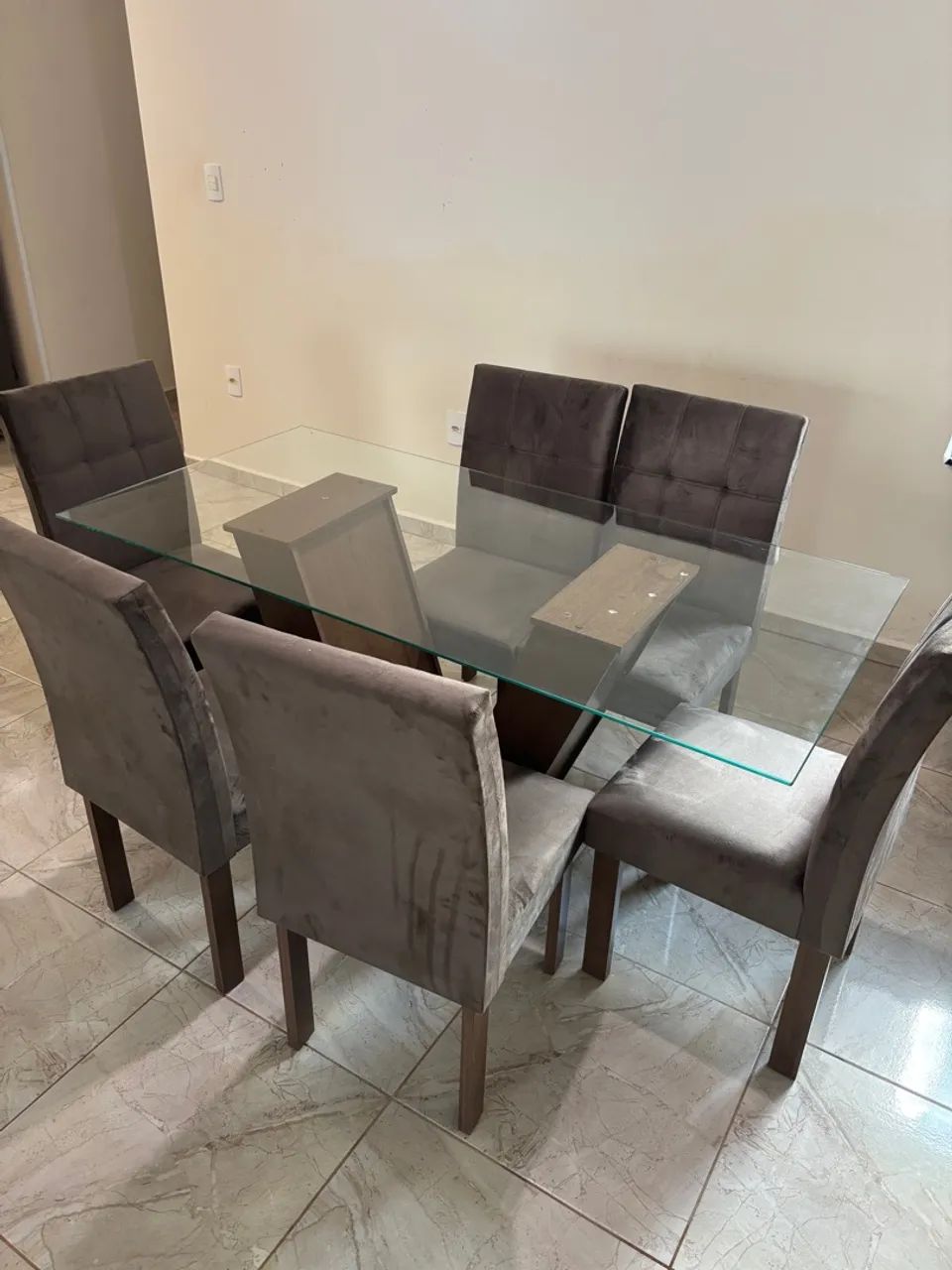 Mesa de Jantar de Vidro com 6 Cadeiras - Foto 3