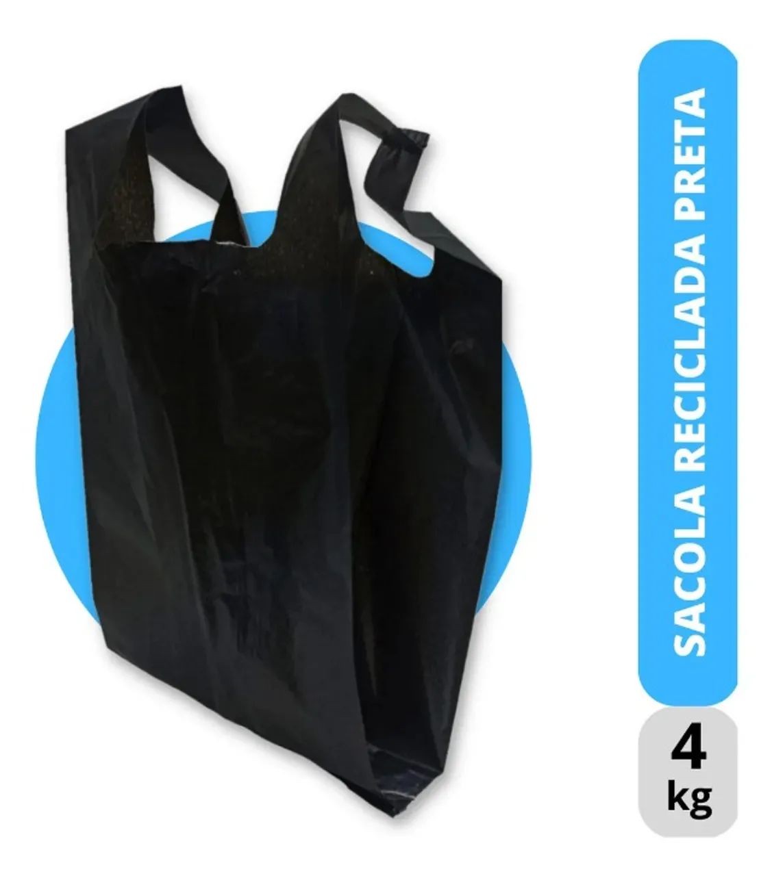 Sacola Reciclada Reforçada Preta Com 4kg Full Tamanho 40x50