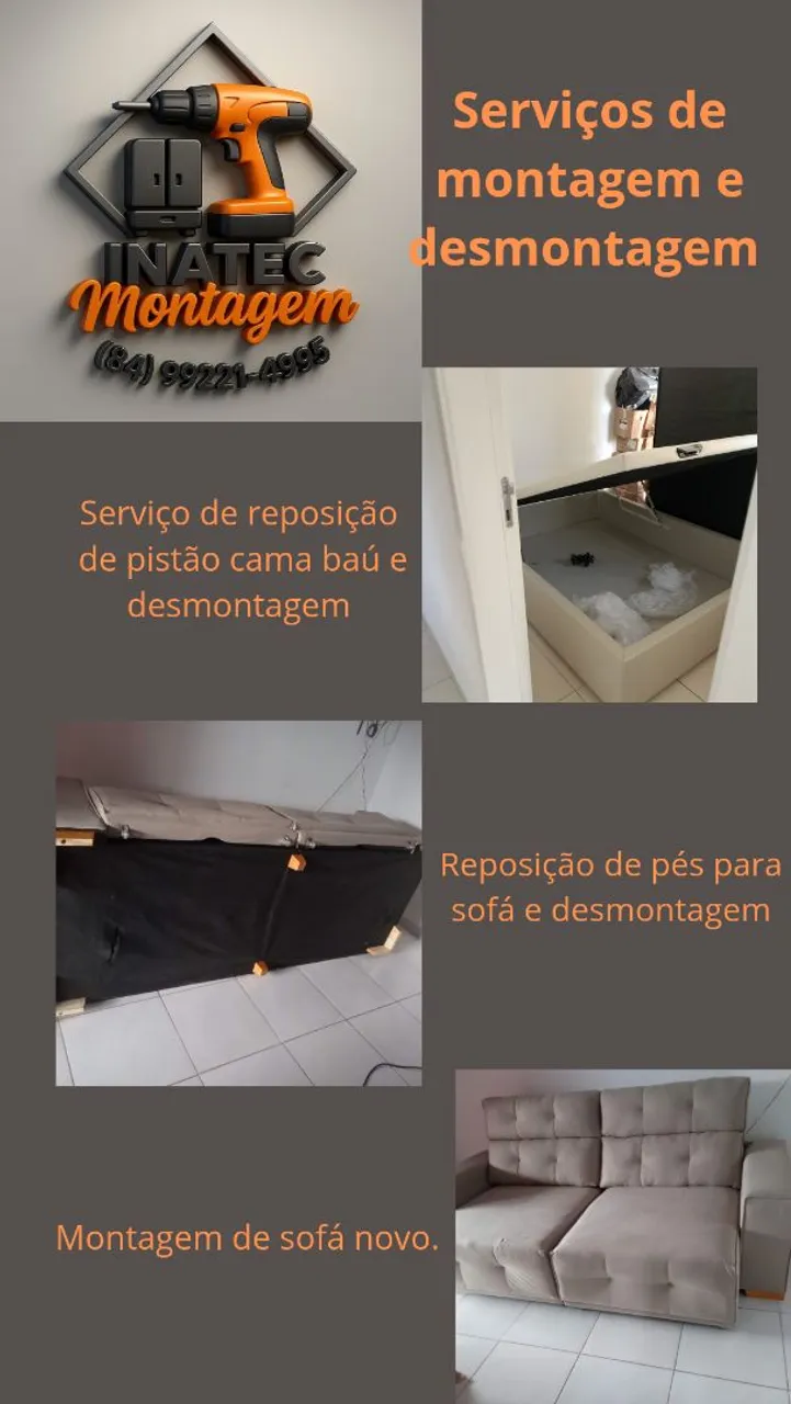 Serviço de montagem em sofá e cama baú