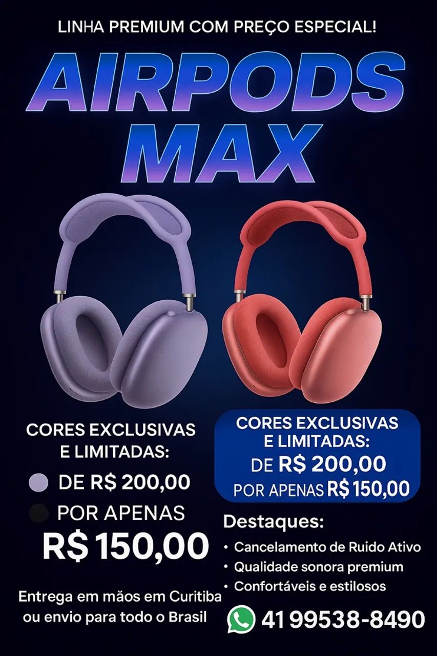 Fone de Ouvido Bluetooth Apple AirPods Max