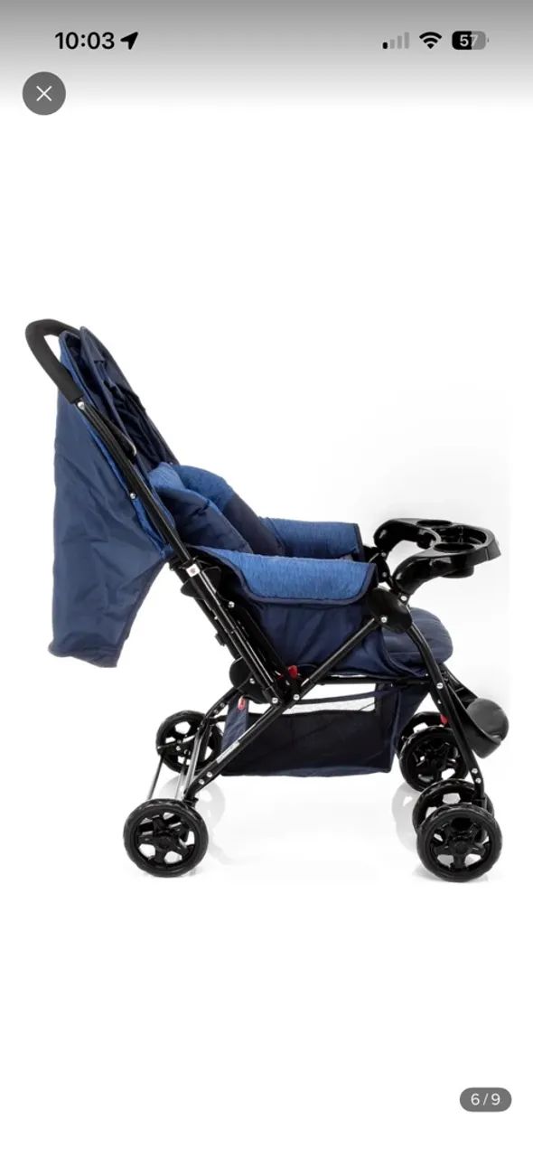Carrinho de bebe cosco reverse azul - Foto 5