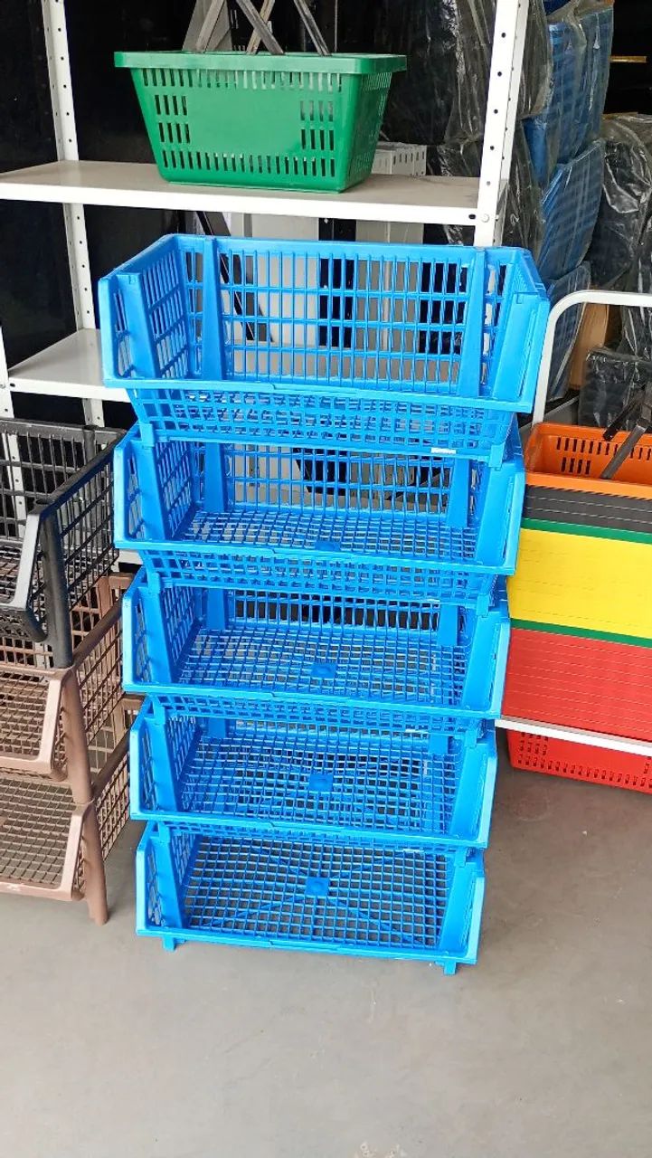 CESTAS EMPILHAVEIS PARA LOJA PLASTICA * - Foto 2