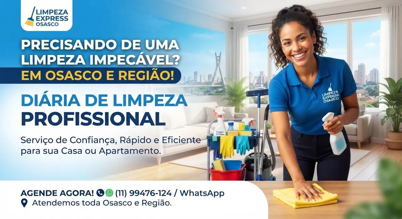 Diária de limpeza  casa ou apartamento 
