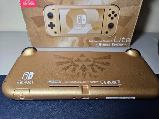 Switch Lite Edição Hyrule | Desbloqueado 256gb | Caixa, Case e Bag