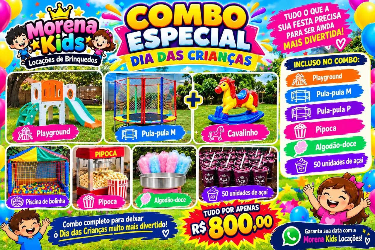 combo do dias das criança pula-pula algodão doce pipoca  - Foto 2