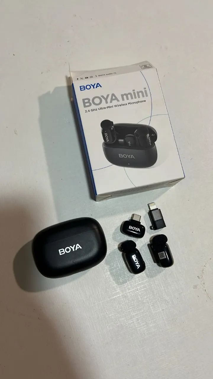 Microfone Lapela Boya Mini-14 USB-C Sem Fio Preto