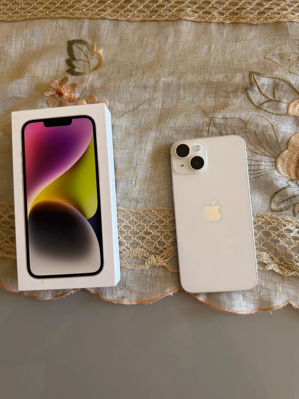 iPhone 14 256GB Starlight - Tudo Original + Caixa - Celulares e
