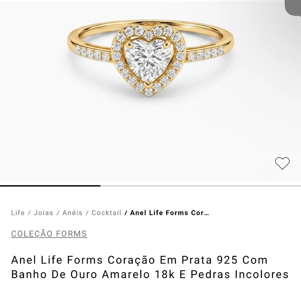 Anel dourado VIVARA 