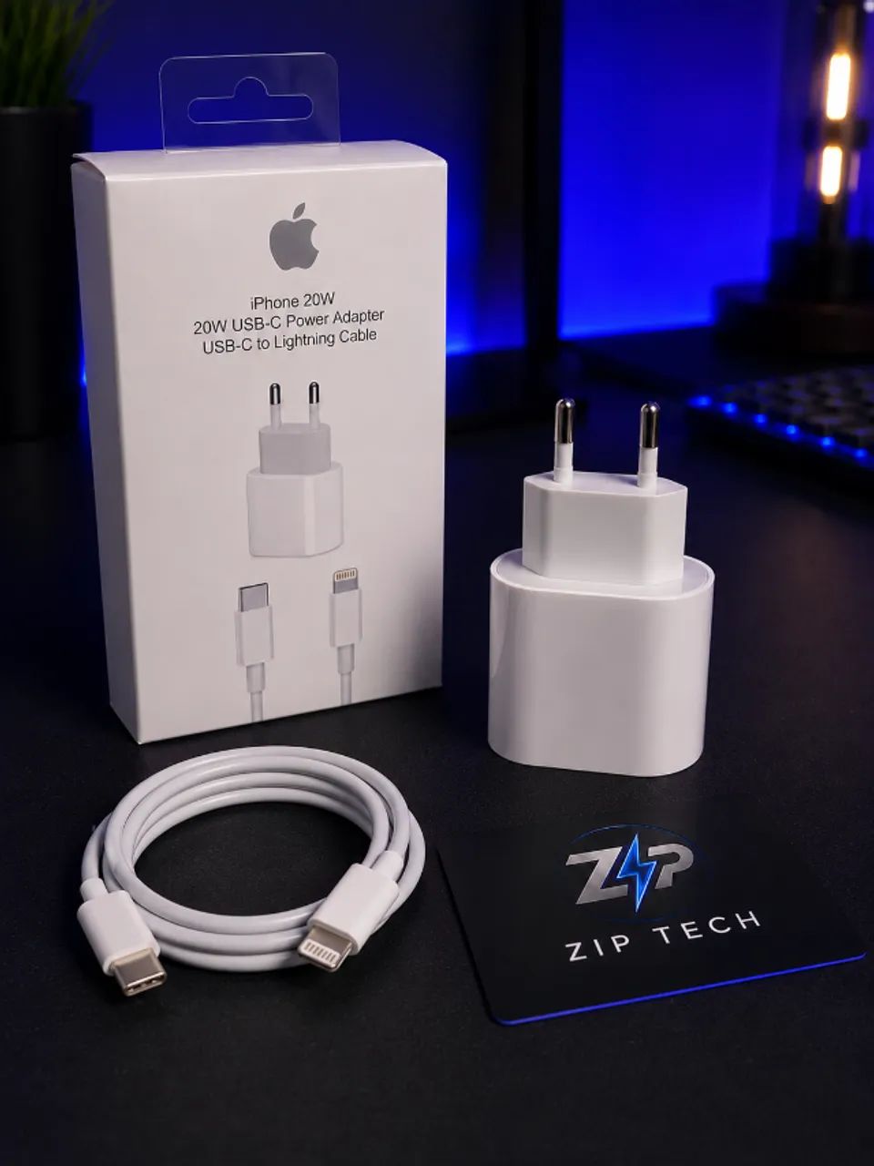 Carregador iPhone 20W Completo + Cabo Lightning