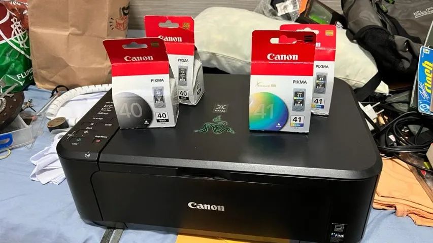 Impressora CANON mg3220 com cartuchos, precisando de manutenção para impressão - Foto 2