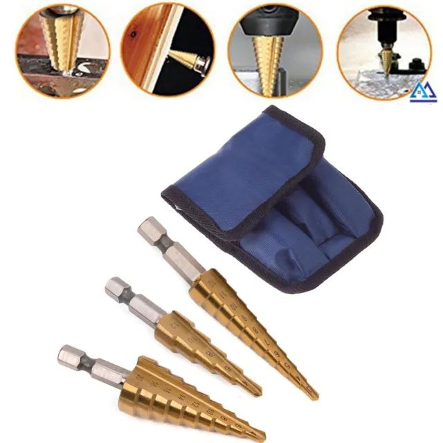 Brocas Escalonadas de Titânio de 4mm a 20mm - Kit com 3 Brocas _ FE45 - Foto 5