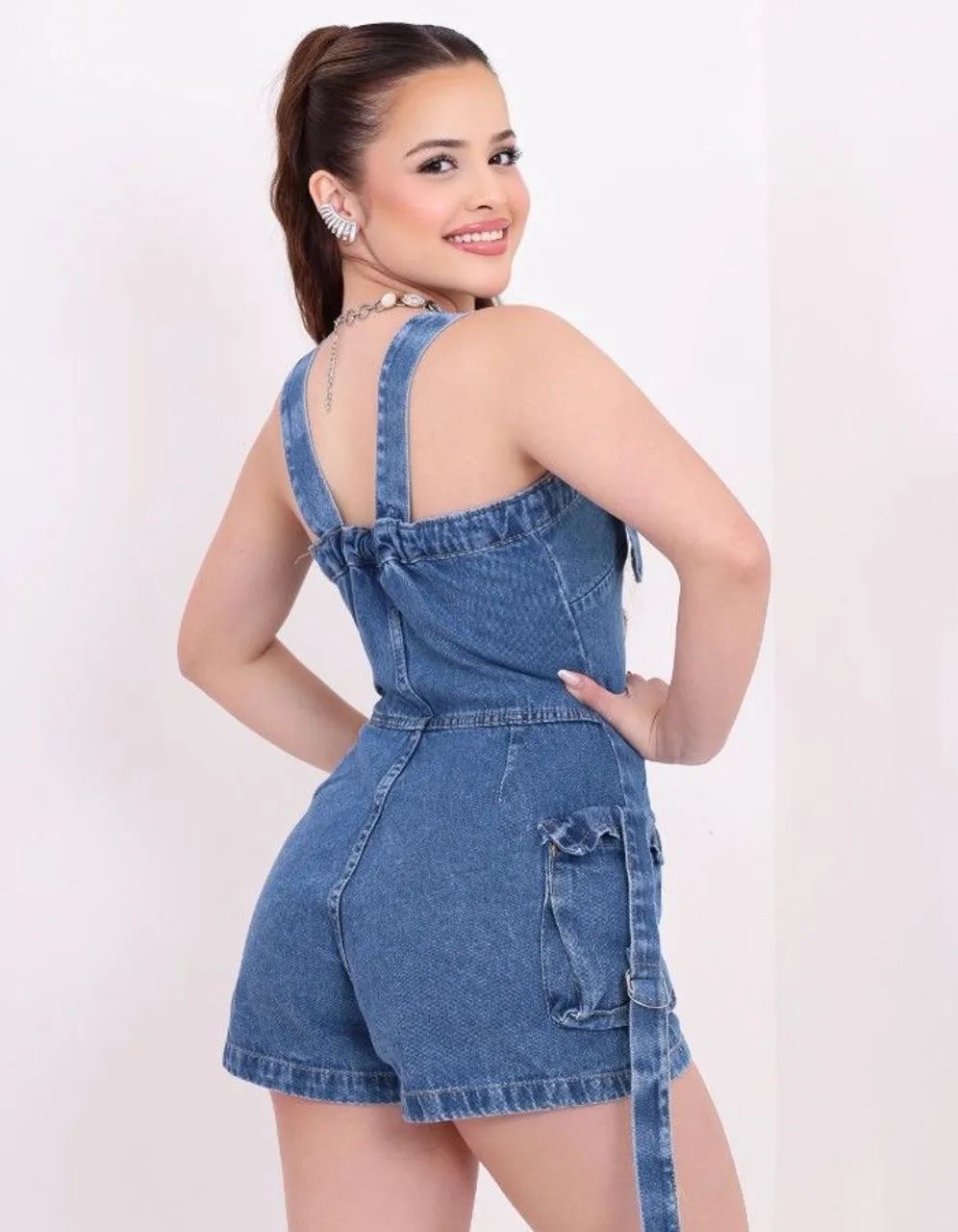 Macaquinho jeans infantil  - Foto 4