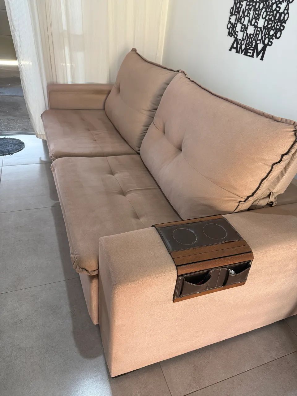 Sofá suede 2,90m