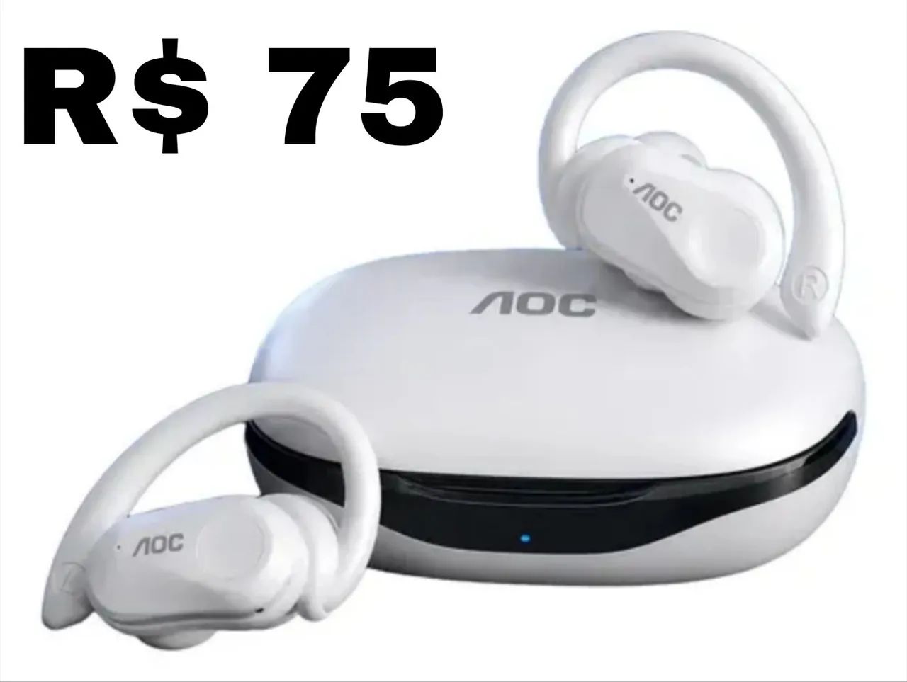 Fone bluetooth AOC Branco R$ 75 - Foto 2