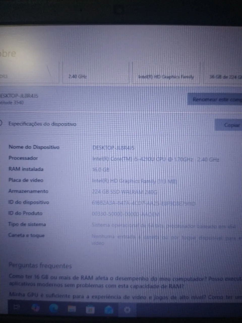 NOTEBOOK DELL I5 SSD 240 16GBRAM - Foto 5